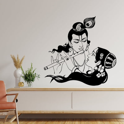 DecorGlance Religious sticker Radha Krishna High Quality Wall Sticker