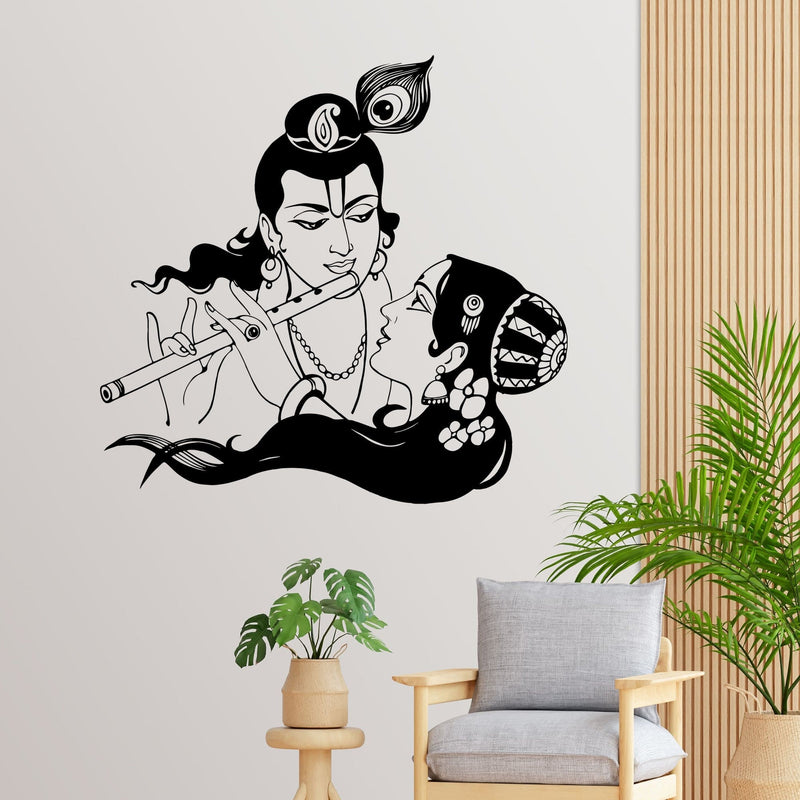DecorGlance Religious sticker Radha Krishna High Quality Wall Sticker