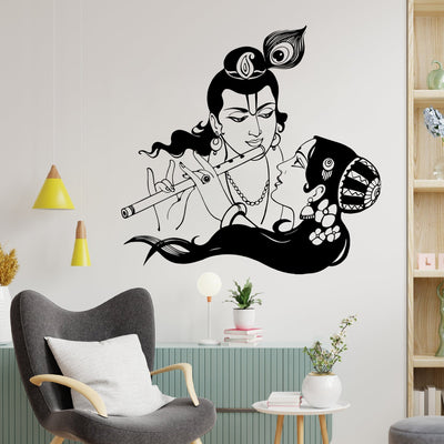 DecorGlance Religious sticker Radha Krishna High Quality Wall Sticker