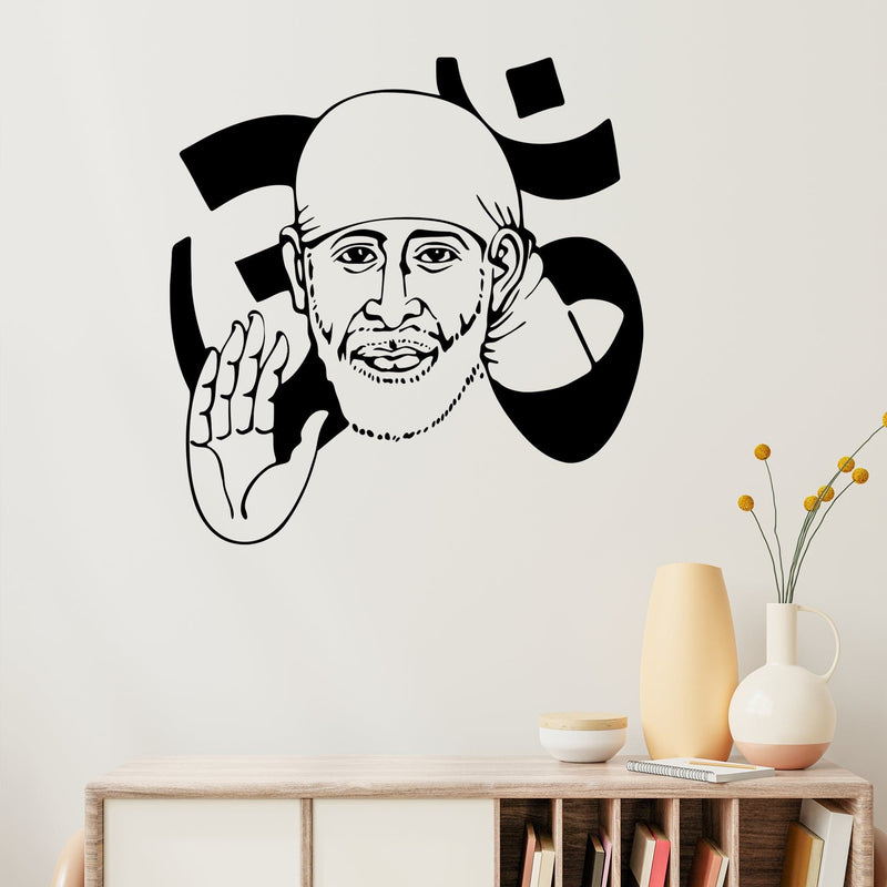 DECORGLANCE Religious sticker Sai Baba Premium Quality Wall Sticker