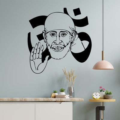 DECORGLANCE Religious sticker Sai Baba Premium Quality Wall Sticker