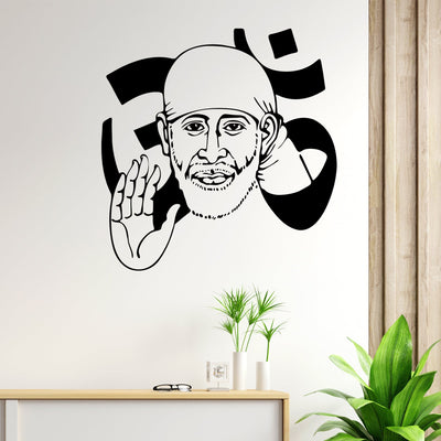 DECORGLANCE Religious sticker Sai Baba Premium Quality Wall Sticker