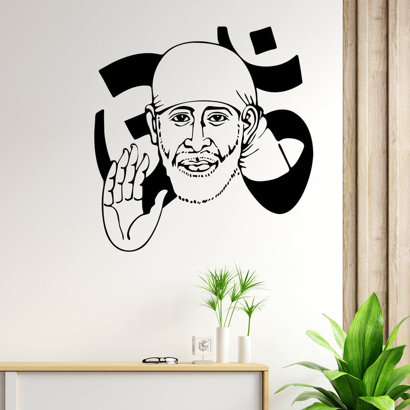 DECORGLANCE Religious sticker Sai Baba Premium Quality Wall Sticker