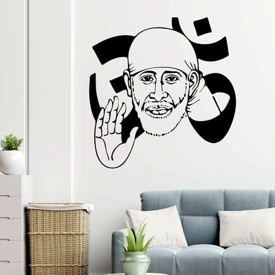 DECORGLANCE Religious sticker Sai Baba Premium Quality Wall Sticker