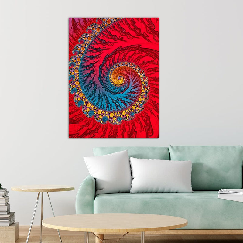 DecorGlance Round Fluid 3D Abstract Canvas Wall Painting