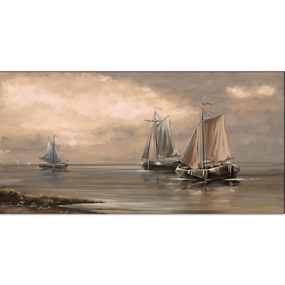 DECORGLANCE Row Boat Canvas Wall Painting