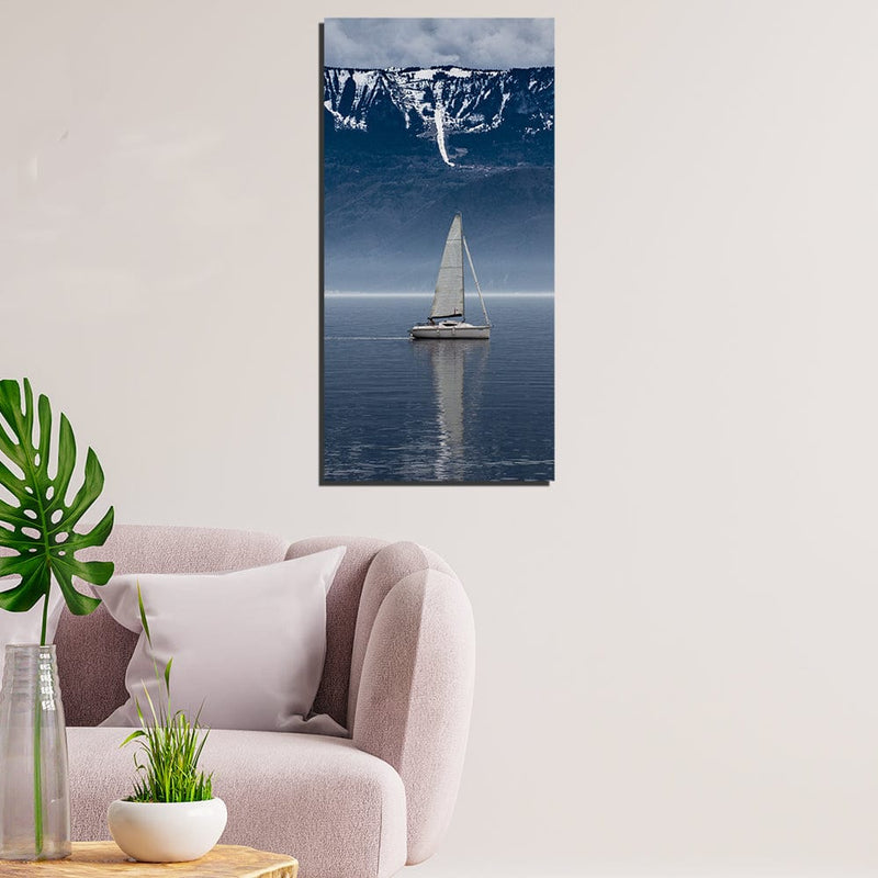 DecorGlance Sailboat On The Water Canvas Wall Painting