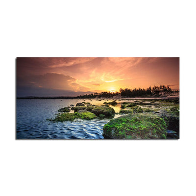 DecorGlance Sea Sunset  Print On Canvas Wall Painting