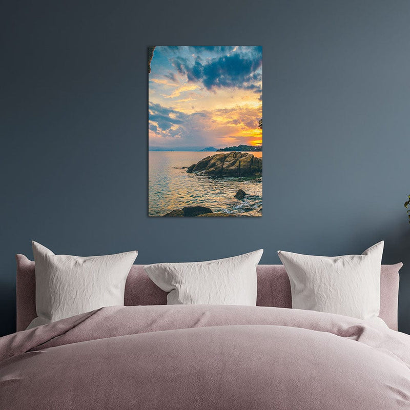 DecorGlance Sea Sunset Print On Canvas Wall Painting