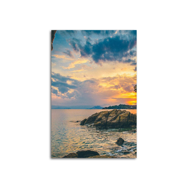 DecorGlance Sea Sunset Print On Canvas Wall Painting