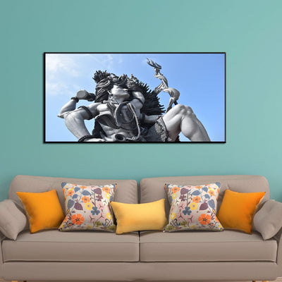 DecorGlance Shiv Vikat Rup Canvas Floating Frame Wall Painting