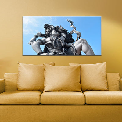 DecorGlance Shiv Vikat Rup Canvas Floating Frame Wall Painting