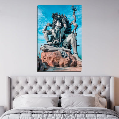 DecorGlance Shiv Vikat Rup Canvas Wall Painting