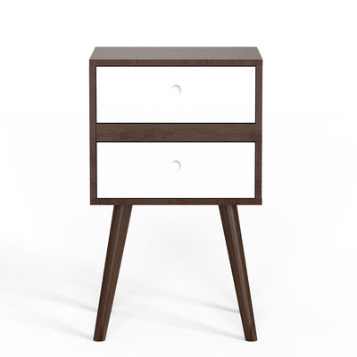 DecorGlance Side table Solid wood eva side table with Two drawer