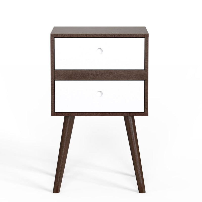 DecorGlance Side table Solid wood eva side table with Two drawer