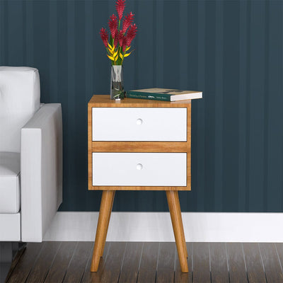 DecorGlance Side table Solid wood eva side table with Two drawer