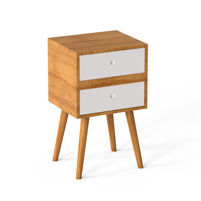 DecorGlance Side table Solid wood eva side table with Two drawer