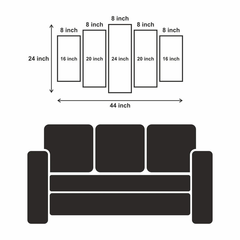 Love Couple Seating On Sea Side Illustration Canvas Wall Painting- With 5 Frames