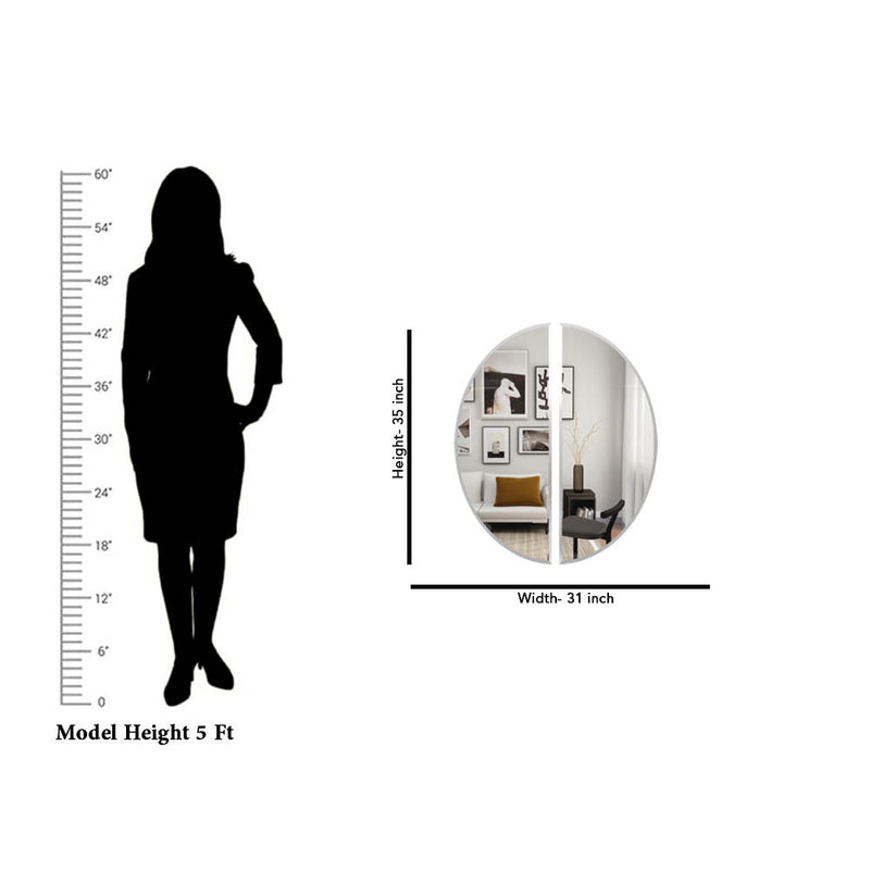 Frameless Semi Circle Bathroom Mirror