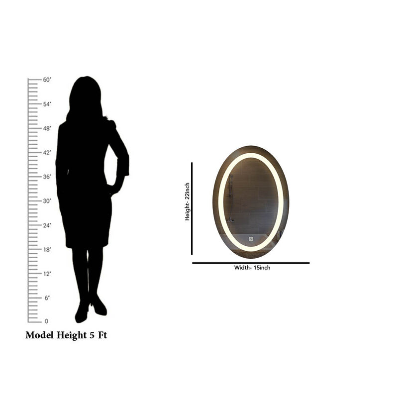 Designed LED Oval Bathroom Mirror