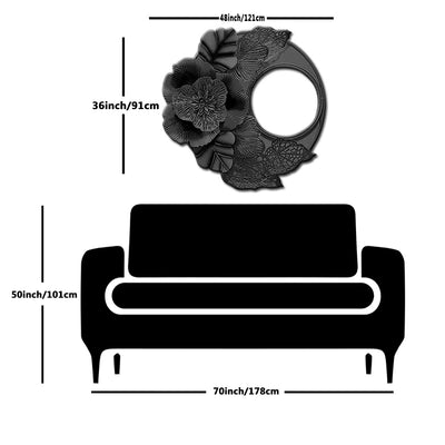 Flower's rounded Large Metal Wall Art