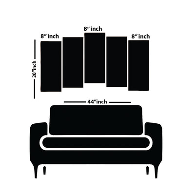 Abstract Wood Framed Canvas Printed Wall Painting- With 5 Frames