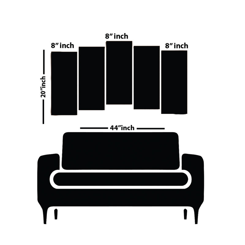 Abstract Wood Framed Canvas Printed Wall Painting- With 5 Frames