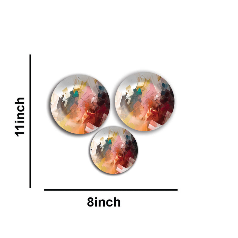 Abstract mural Wall Plates Painting Set of Three