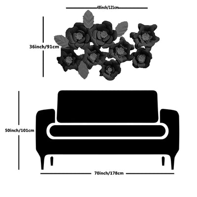 Blue and Yellow Abstract Flower Large Metal Wall Art