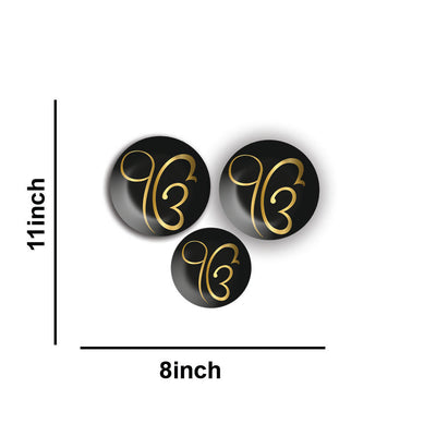 Ik Onkar Sikh Wall Plates Painting Set of Three