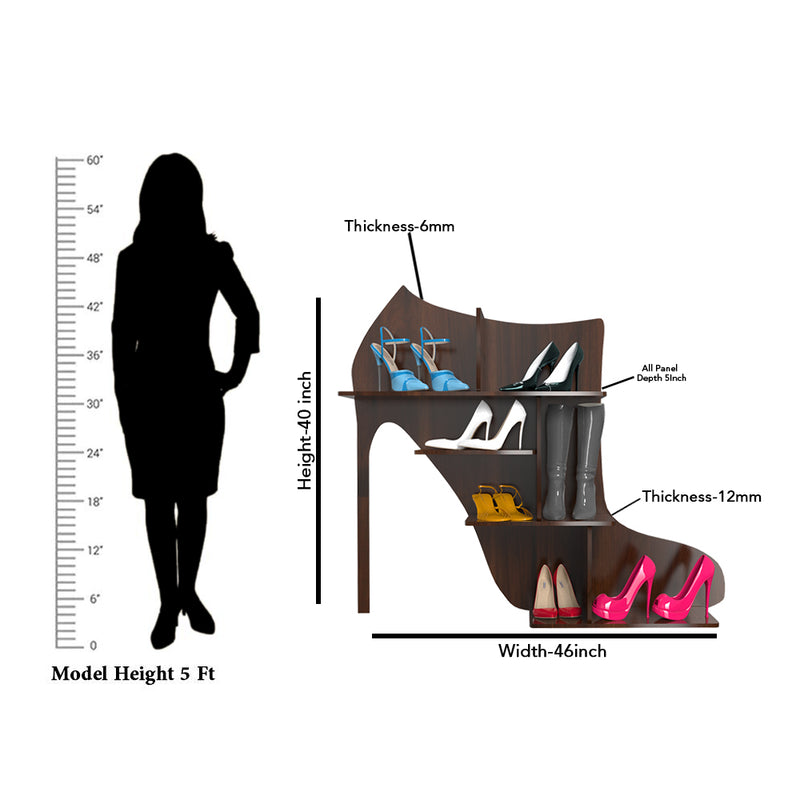 High Heels Wood Wall Shelf / Book Shelf /  Walnut Wood