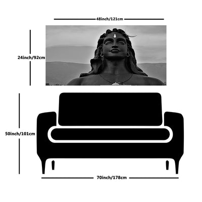 Lord Shiva With Moon On The Head Canvas Wall Painting