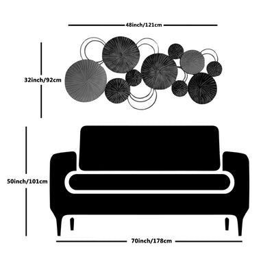 Blue, golden and Black Large Metal Wall Art