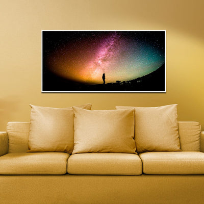 DecorGlance Sky Full Of Stars In Night Floating Frame Canvas Wall Painting