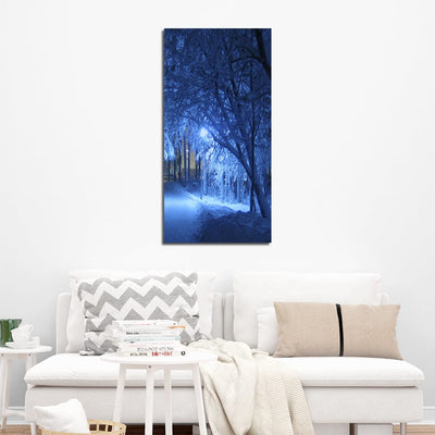 DecorGlance Snow At Night Canvas Wall Painting