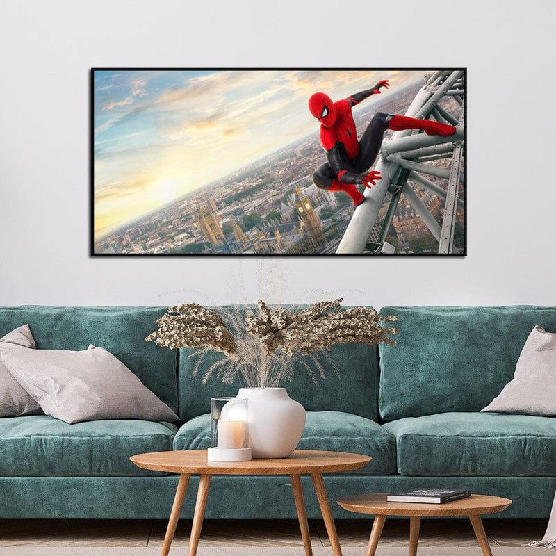 DecorGlance Spider Man Canvas Floating Frame Wall Painting