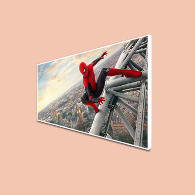 DecorGlance CANVAS PRINT WHITE FLOATING FRAME / (48x24) Inch / (121x60) Cm Spider Man Canvas Floating Frame Wall Painting