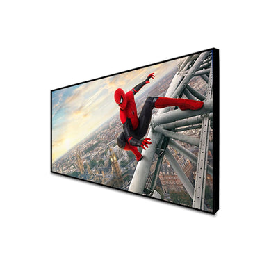 DecorGlance CANVAS PRINT BLACK FLOATING FRAME / (48x24) Inch / (121x60) Cm Spider Man Canvas Floating Frame Wall Painting