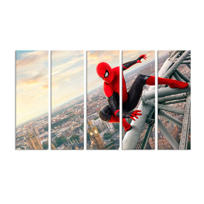 DecorGlance Spider Man Canvas Wall Painting - With 5 Panel