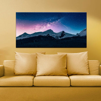 DecorGlance Stars Above The Mountains Canvas Wall Painting