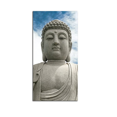 DecorGlance Stone Buddha Statue Canvas Wall Painting