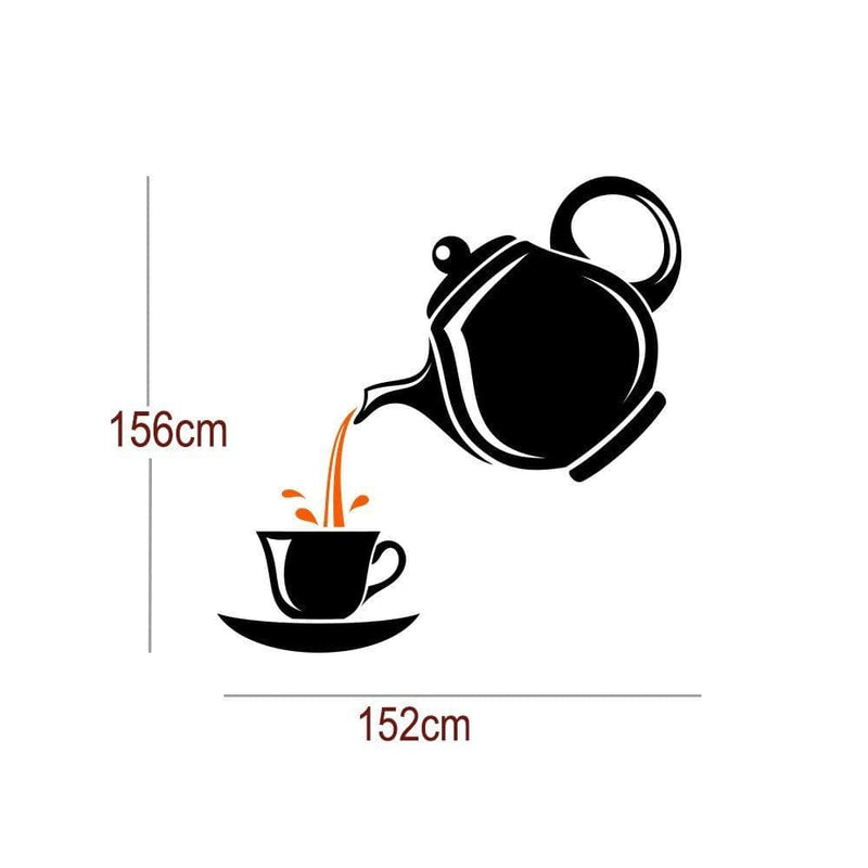 DECORGLANCE Stylish Tea Cup Wall Sticker For Kitchen