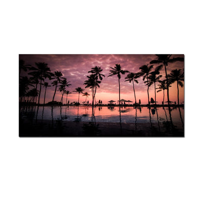 DecorGlance Sunset Beach View Canvas Wall Painting