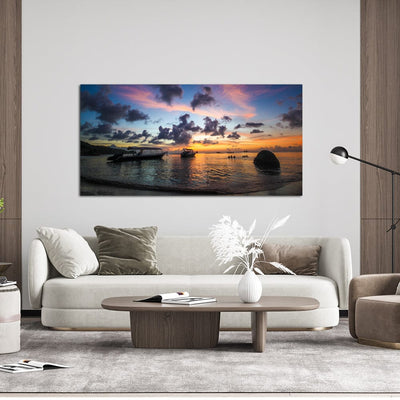 DecorGlance Sunset Nature In Thailand Canvas Wall Painting