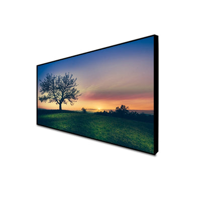 DecorGlance CANVAS PRINT BLACK FLOATING FRAME / (48 X 24) Inch / (121 X 60) Cm Sunset View Canvas Floating Frame Wall Painting