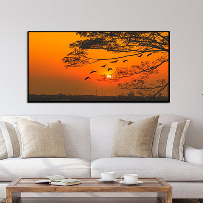 DecorGlance Sunset View Canvas Floating Frame Wall Painting