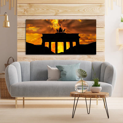 DecorGlance Sunset View of Brandenburg Gate Canvas Wall Painting