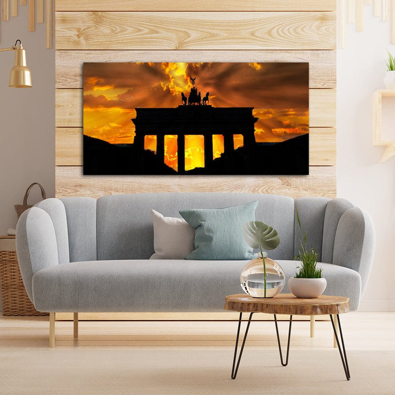 DecorGlance Sunset View of Brandenburg Gate Canvas Wall Painting