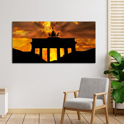 DecorGlance Sunset View of Brandenburg Gate Canvas Wall Painting