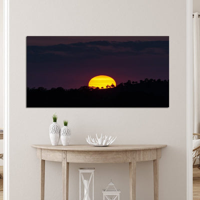DecorGlance Sunset View Over The Mountain Canvas Wall Painting
